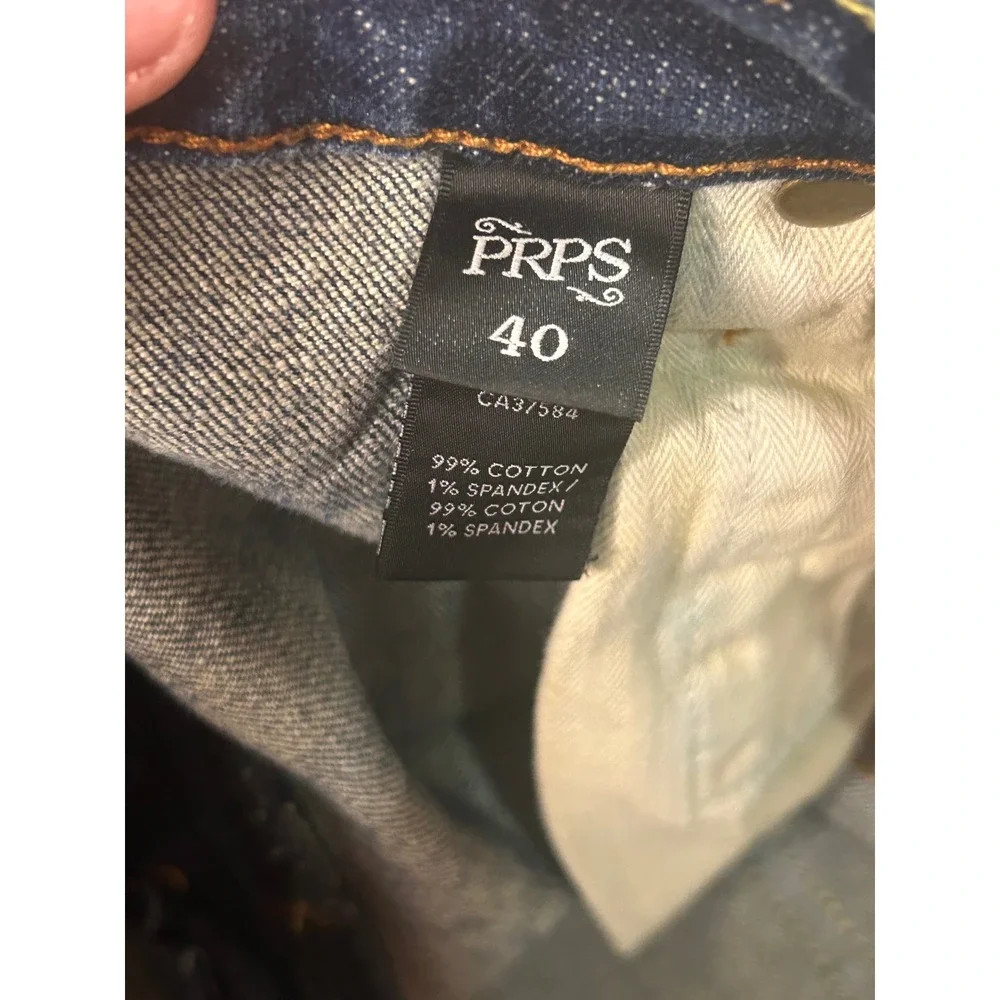 PRPS Jeans Cayenne Super Skinny 40 Dark Indigo Distressed Stretch Streetwear
